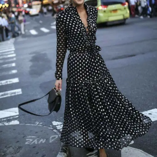 Goocheer Women's Boho Long Maxi Dress Vintage Wrap Dresses Beach Evening Party Polka Dot Draped Dress
Goocheer Women's Boho Long Maxi Dress Vintage Wrap Dresses Beach Evening Party Polka Dot Draped Dress