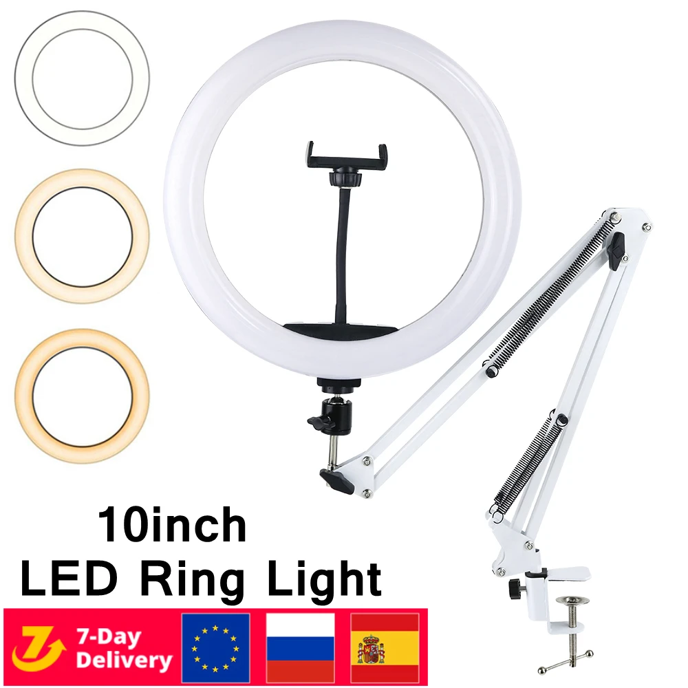 Scissor Arm Ring Light with Stand Dimmable LED Lights Photo Studio Video Ring lamp Photography Selfie Ringlight For YouTube Live
Scissor Arm Ring Light with Stand Dimmable LED Lights Photo Studio Video Ring lamp Photography Selfie Ringlight For YouTube Live