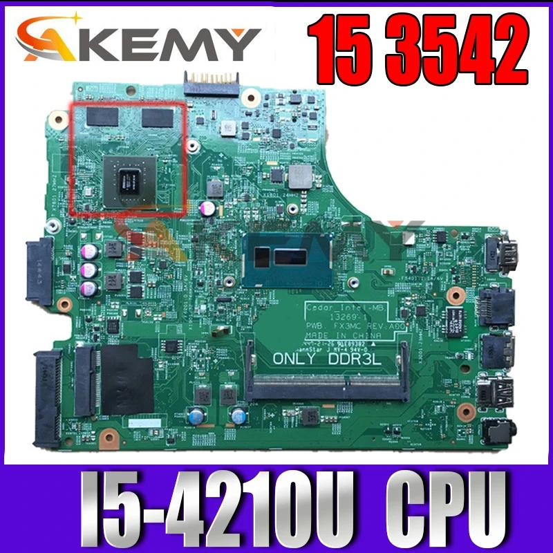 Akemy For DELL 15 3542 Laptop Motherboard CN-01P4HG 01P4HG 1P4HG 13269-1 PWB FX3MC With I5-4210u DDR3L
Akemy For DELL 15 3542 Laptop Motherboard CN-01P4HG 01P4HG 1P4HG 13269-1 PWB FX3MC With I5-4210u DDR3L