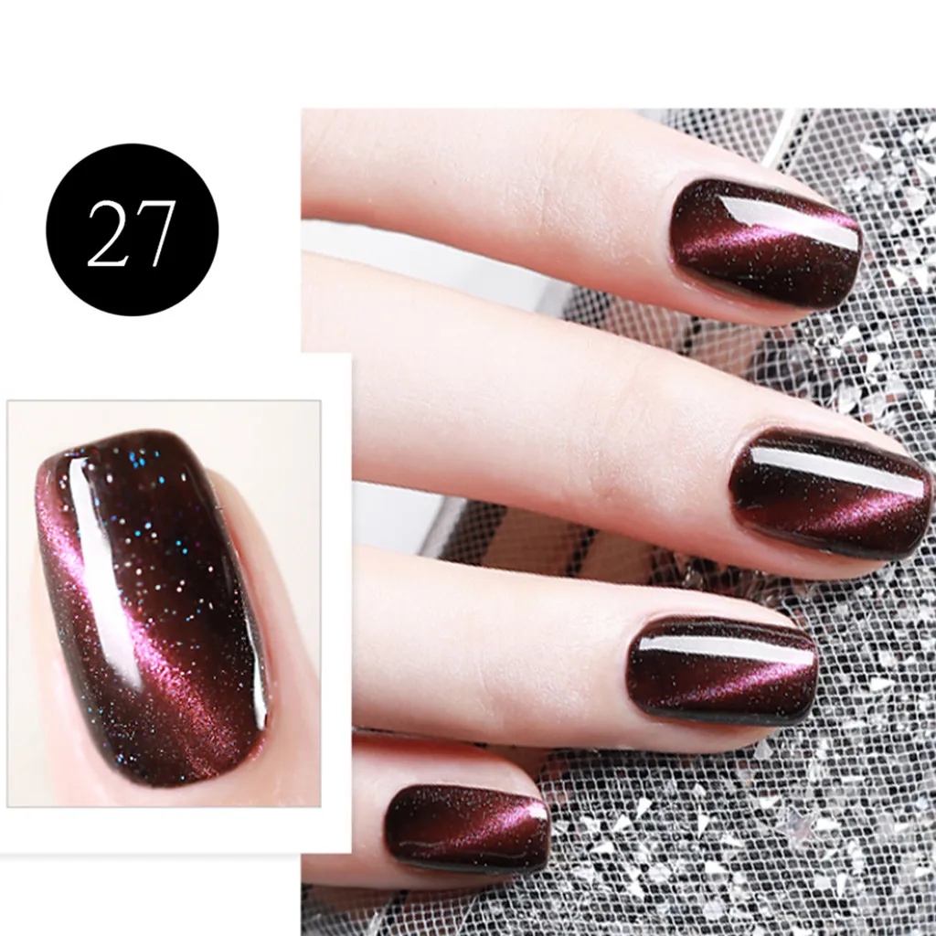 fashion Cat Eye Gel Nail Polish+Black Polish UV LED nail art decorations glitter Semi Permanent Set Shiny professional | Красота и
