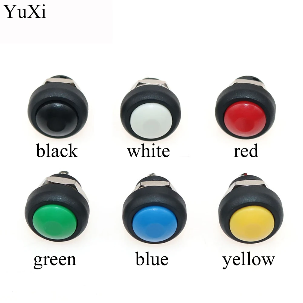 

YuXi 2Pin Mini Switch 21*18MM 1A waterproof switch pbs33b 12v momentary Push button Switch reset Non-locking pbs-33b