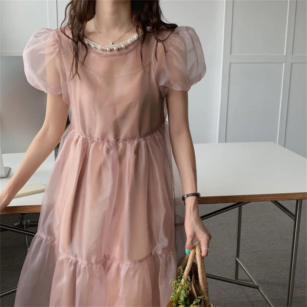 Alien Kitty Princess Mesh Sweet Girls Chic Summer Puff Sleeves Gentle 2021 Fashion Women Prom Evening Party Dress With Tank Tops
Alien Kitty Princess Mesh Sweet Girls Chic Summer Puff Sleeves Gentle 2021 Fashion Women Prom Evening Party Dress With Tank Tops