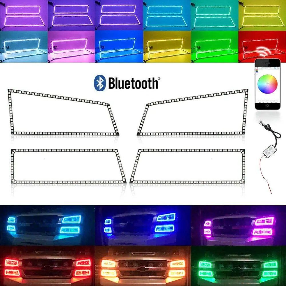 Led Angel Eyes For 03-06 Chevy Silverado Multi-Color Changing Shift LED RGB Headlight Halo Ring Set,Bluetooth App Control
Led Angel Eyes For 03-06 Chevy Silverado Multi-Color Changing Shift LED RGB Headlight Halo Ring Set,Bluetooth App Control