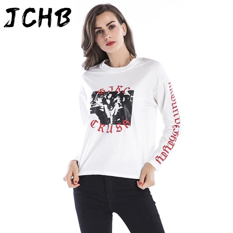 Neck O White Black Sweatshirt Women Pullover New Pattern Personality Letter Print 2021 Student Clothes Casual Basic Style Autumn 
Neck O White Black Sweatshirt Women Pullover New Pattern Personality Letter Print 2021 Student Clothes Casual Basic Style Autumn