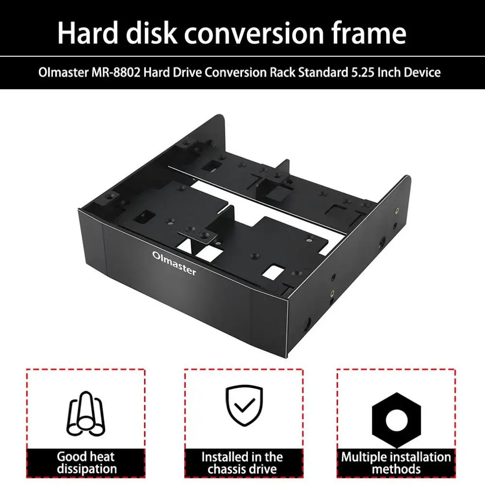 OImaster MR-8802 HDD Cage Rack Multi-functional Combination of Multi-use Hard Drive Conversion Rack Standard 5.25 Inch Device
OImaster MR-8802 HDD Cage Rack Multi-functional Combination of Multi-use Hard Drive Conversion Rack Standard 5.25 Inch Device