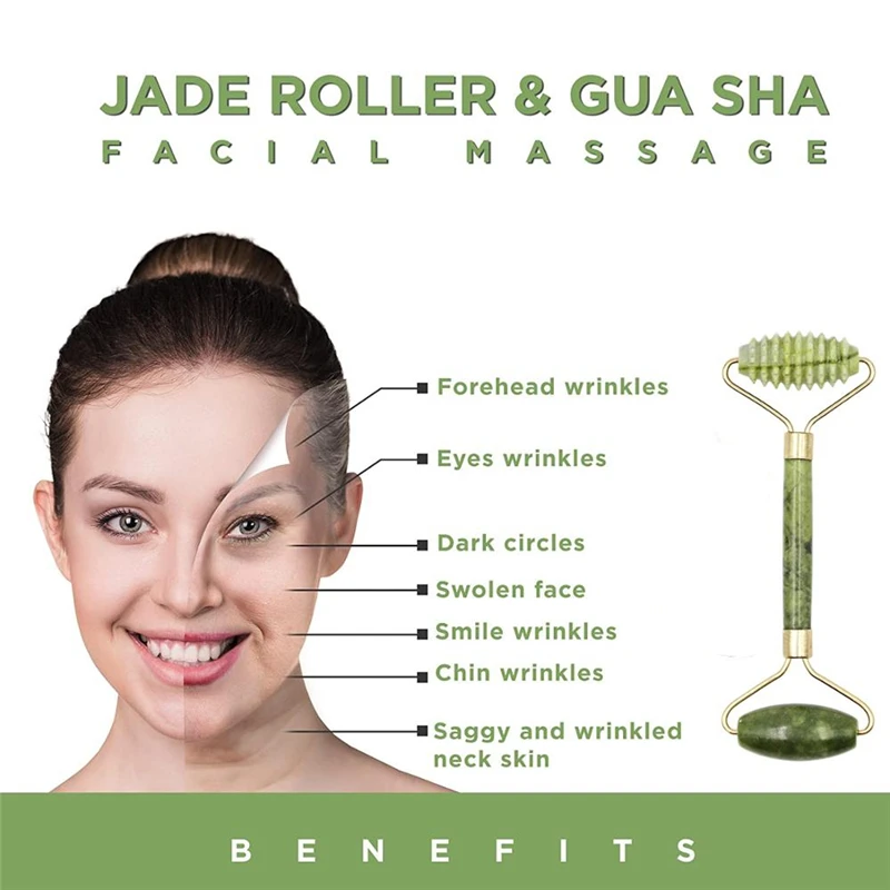 Facial Beauty Massage Roller Guasha Face Body Thin Lift Slimming Tool Neck Eye Wrinkles Remover Jade Stone Natural Skin Care
Facial Beauty Massage Roller Guasha Face Body Thin Lift Slimming Tool Neck Eye Wrinkles Remover Jade Stone Natural Skin Care