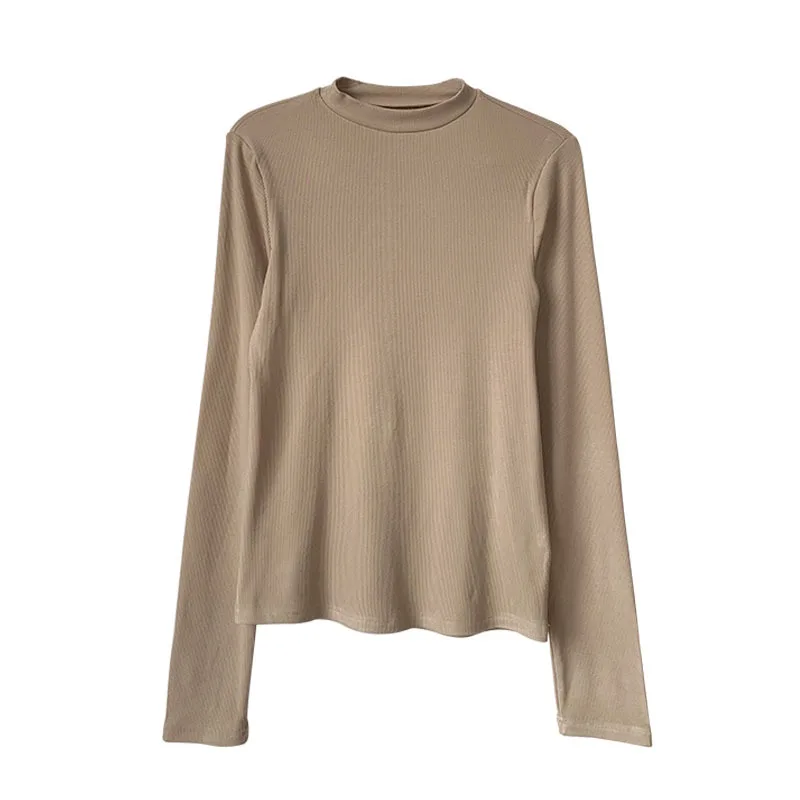 Bazhenova Women Winter High Neck Long Sleeve Bottoming T-shirts Girls All-match T-shirt Solid Color Elegant Knitted Tops R1165
Bazhenova Women Winter High Neck Long Sleeve Bottoming T-shirts Girls All-match T-shirt Solid Color Elegant Knitted Tops R1165