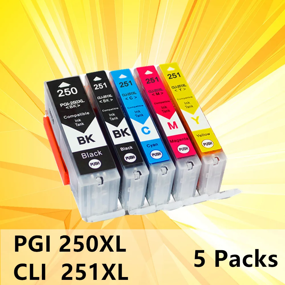 5PK 250XL 251XL PGI 250 CLI 251 compatible ink cartridge pgi250xl pgi250 for canon PIXMA MG6320 MG7120 IP8720 MG7520 printer
5PK 250XL 251XL PGI 250 CLI 251 compatible ink cartridge pgi250xl pgi250 for canon PIXMA MG6320 MG7120 IP8720 MG7520 printer