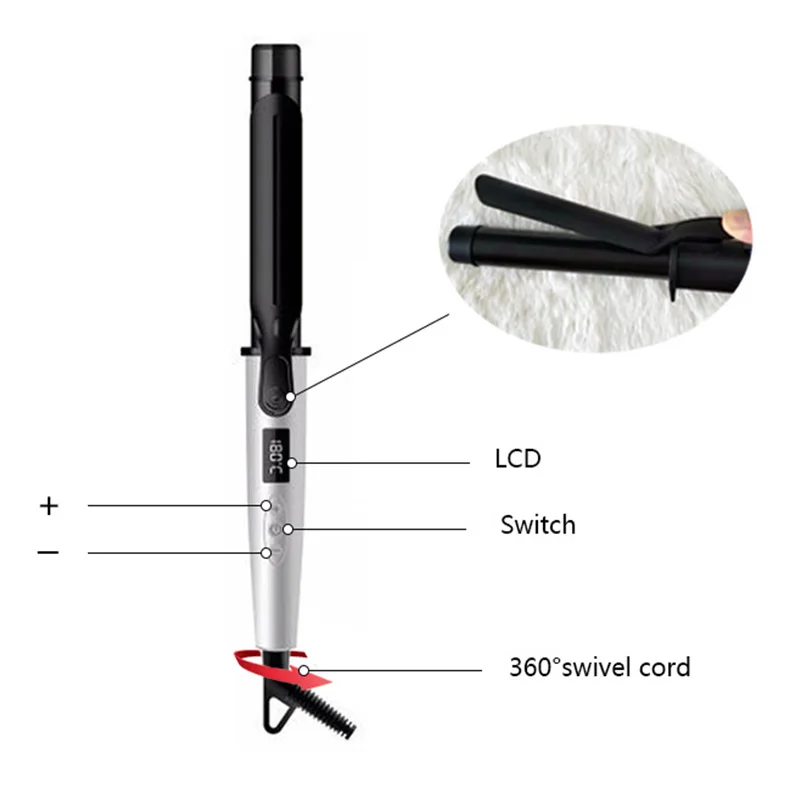 Hair Curler Curling Iron Ceramic Curling Wand 360 Degrees Professional Curling Wands Hair Curlers Tourmaline Ceramic Small Slim
Hair Curler Curling Iron Ceramic Curling Wand 360 Degrees Professional Curling Wands Hair Curlers Tourmaline Ceramic Small Slim