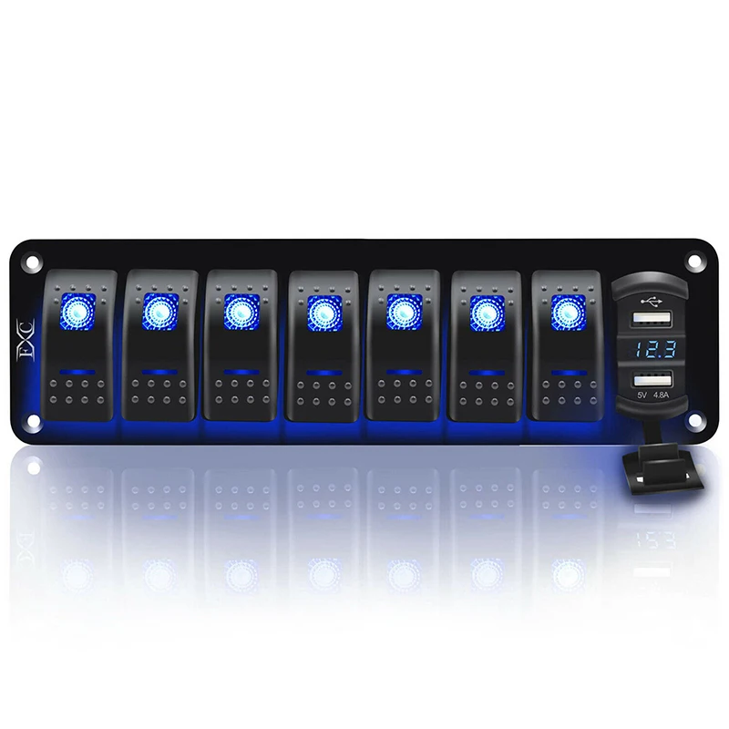 LED Rocker Switch Panel Dual USB Charger Universal Interior Replacement Parts Waterproof 8 Gang For Car Boat Marine
LED Rocker Switch Panel Dual USB Charger Universal Interior Replacement Parts Waterproof 8 Gang For Car Boat Marine