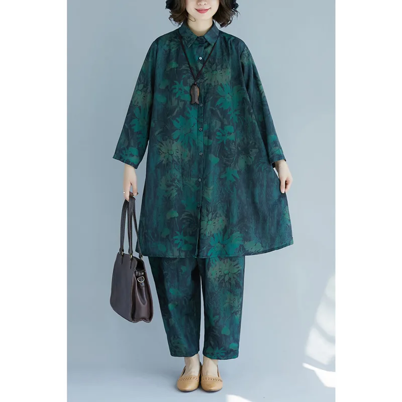 IEQJ 2021 Cotton Linen Spring Autumn Lapel Long Lseeve Print Patchwork Single Breasted Two Piece Set Women Large Size 3AJ96806
IEQJ 2021 Cotton Linen Spring Autumn Lapel Long Lseeve Print Patchwork Single Breasted Two Piece Set Women Large Size 3AJ96806