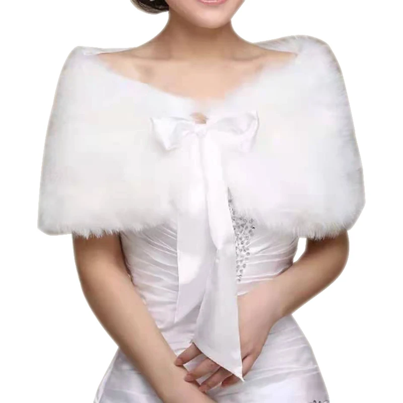 Winter Bridal Cape Faux Fur Shawl Wedding Decor Wrap Accessorie Elegant Women Formal Dress Cheongsam Outerwear With Ribbon Cloak
Winter Bridal Cape Faux Fur Shawl Wedding Decor Wrap Accessorie Elegant Women Formal Dress Cheongsam Outerwear With Ribbon Cloak