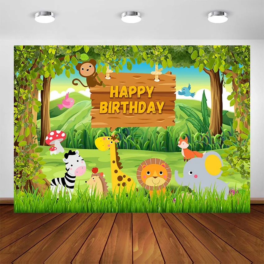 Jungle Safari Animals Party Decoration Backdrops Wild Forest Happy Birthday Banner Backdrop Customize Photo Booth Background
Jungle Safari Animals Party Decoration Backdrops Wild Forest Happy Birthday Banner Backdrop Customize Photo Booth Background