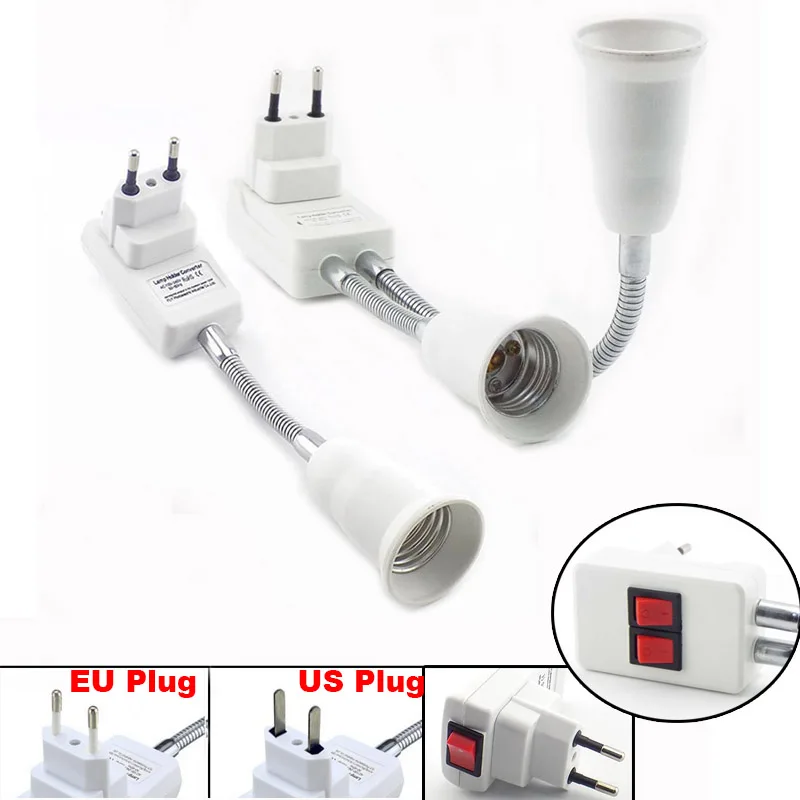 E27 Flexible Extension Converter LED Light Lamp Bulb Extend Adapter Socket Wall Socket Lamp Base Holder Screw Socket EU US Plug
E27 Flexible Extension Converter LED Light Lamp Bulb Extend Adapter Socket Wall Socket Lamp Base Holder Screw Socket EU US Plug