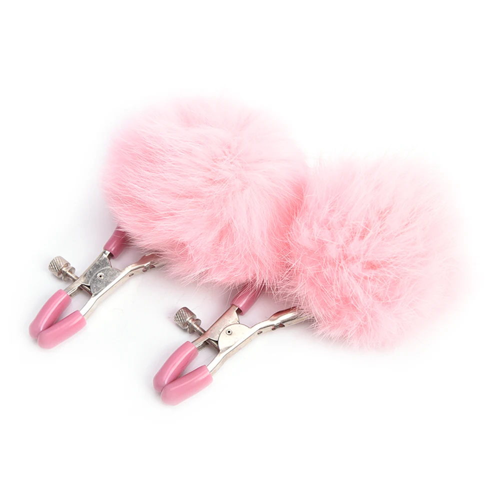 NEW 1Pair Fur Ball Feather Nipple Clips Clamps Metal Breast Nipple Clamps Clip Exotic Accessories
NEW 1Pair Fur Ball Feather Nipple Clips Clamps Metal Breast Nipple Clamps Clip Exotic Accessories
