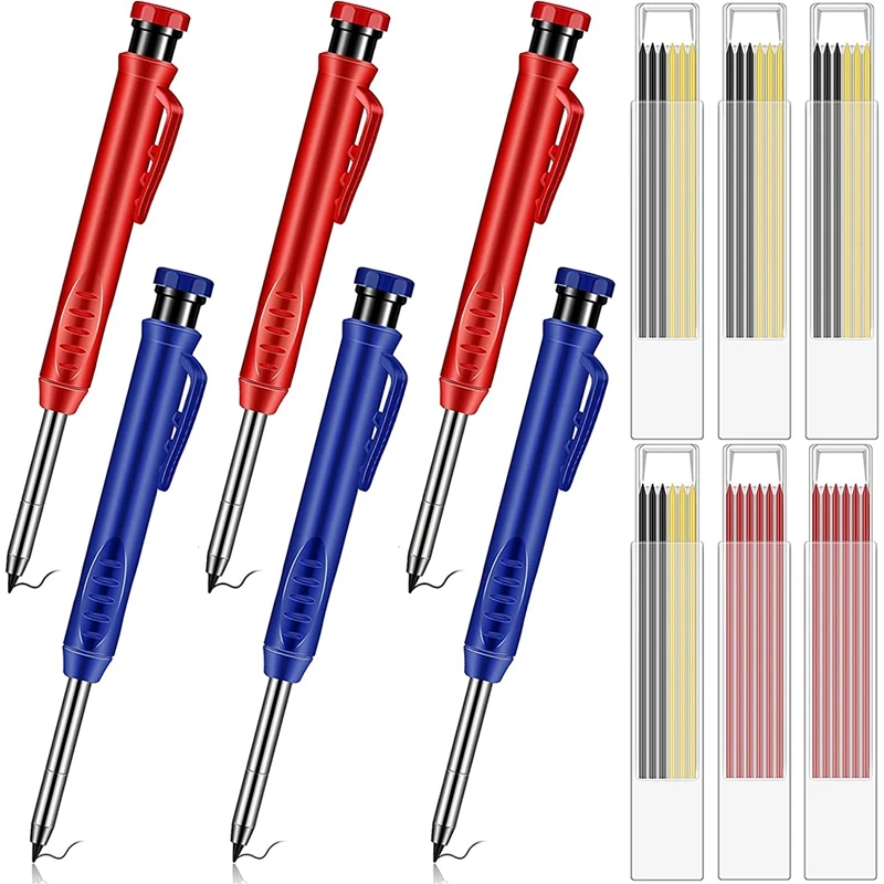 6 Pieces Woodworking Construction Pencil with 36 Pieces Refills,Built-in Sharpener Mechanical Pencil for Scrolls Scribes
6 Pieces Woodworking Construction Pencil with 36 Pieces Refills,Built-in Sharpener Mechanical Pencil for Scrolls Scribes