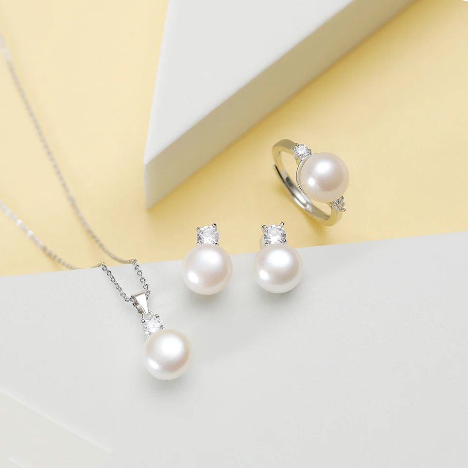 Real Natural Freshwater Pearl Sets Jewelry for Women Necklace Pendant Ring Earring 10MM Wedding/Party Sets Charm Gift
Real Natural Freshwater Pearl Sets Jewelry for Women Necklace Pendant Ring Earring 10MM Wedding/Party Sets Charm Gift