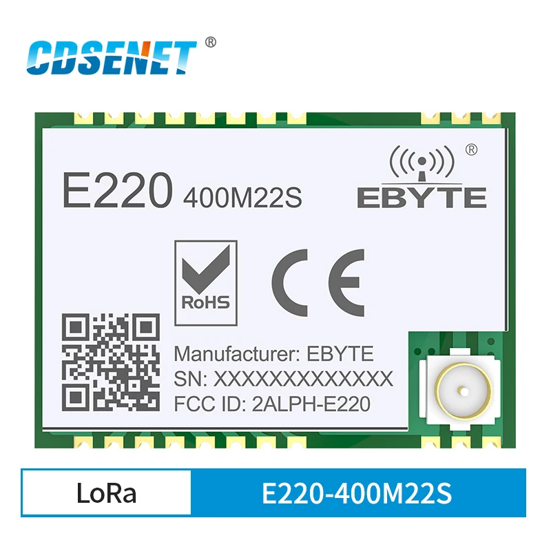 LLCC68 LoRa Wireless Module 433Mhz 470Mhz 22dBm 6km Long Range E220-400M22S CESENET RF Receiver Transmitter PA+LNA IPEX Antenna
LLCC68 LoRa Wireless Module 433Mhz 470Mhz 22dBm 6km Long Range E220-400M22S CESENET RF Receiver Transmitter PA+LNA IPEX Antenna