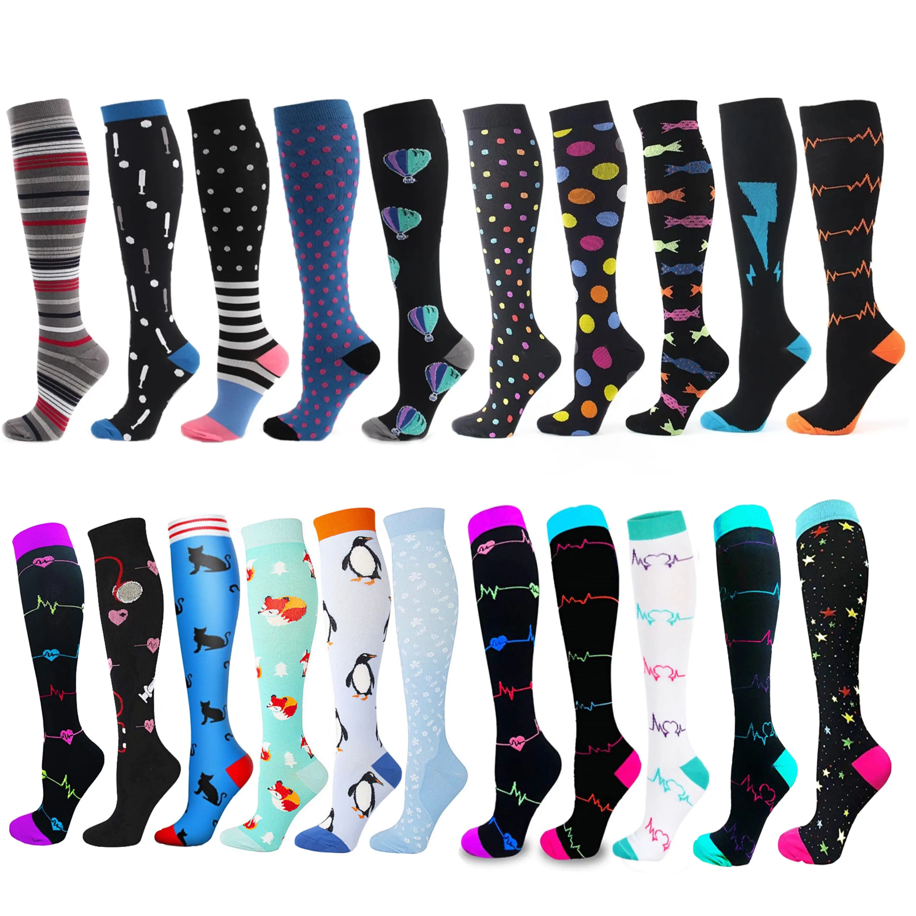 Compression Socks Women & Men Best For Running Athletic Crossfit Flight Travel Nurses Outdoor Cycling Long Pressure Stockings
Compression Socks Women & Men Best For Running Athletic Crossfit Flight Travel Nurses Outdoor Cycling Long Pressure Stockings