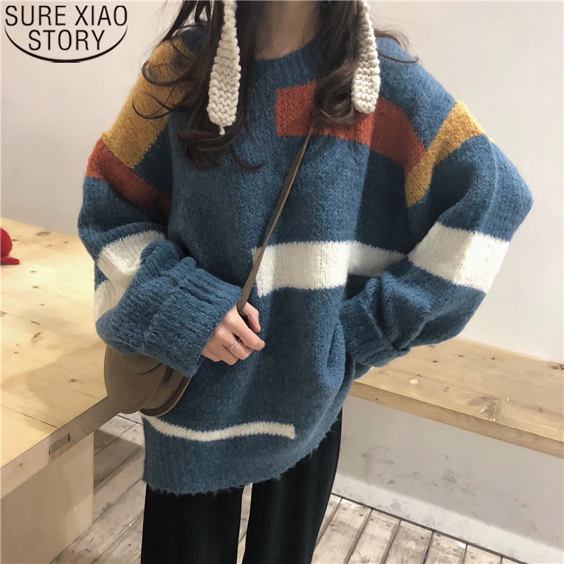 Women Pullovers Thicken Sweaters Autumn and Winter Clothes 2021 New O-neck Blue Long Sleeve Loose Coat Sweater Casual Tops 17328
Women Pullovers Thicken Sweaters Autumn and Winter Clothes 2021 New O-neck Blue Long Sleeve Loose Coat Sweater Casual Tops 17328