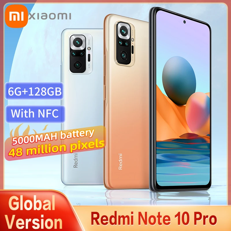 

Original Global Version Xiaomi Redmi Note 10 Pro Smartphone Snapdragon 732G 108MP Camera 5020mAh Battery 120HZ AMOLED Screen