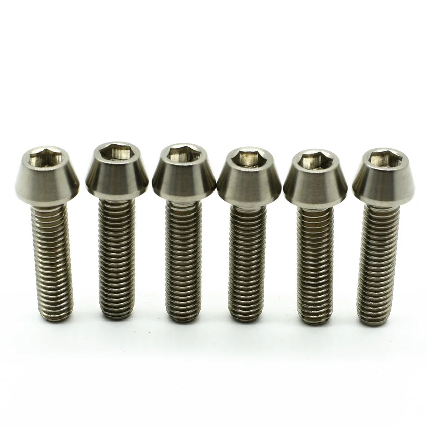 Ti Bolt M5 x25mm Titanium bolts 4 Stem Handle Bar Cone Headed Hexagon Socket Ti screws Ti fastener pack of 4pcs
Ti Bolt M5 x25mm Titanium bolts 4 Stem Handle Bar Cone Headed Hexagon Socket Ti screws Ti fastener pack of 4pcs