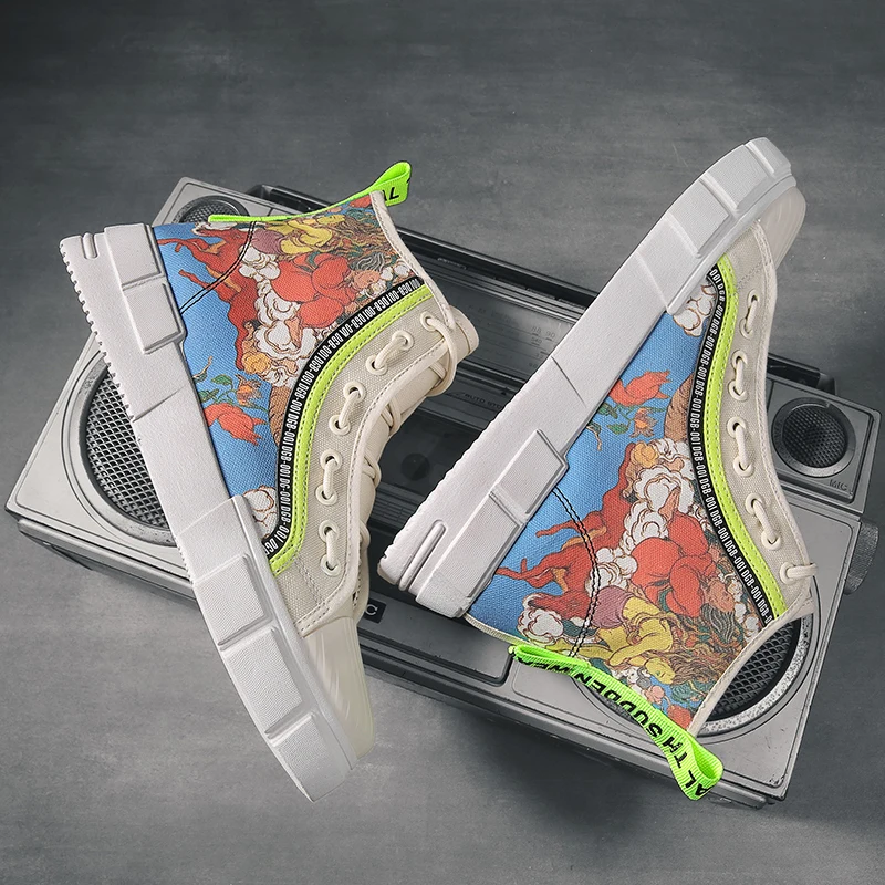 CYYTL High Top Men Spring Cartoon Shoes Korean Canvas Board Sneakers Students Boys Lace-up Fashion Tenis Sports Deportivas
CYYTL High Top Men Spring Cartoon Shoes Korean Canvas Board Sneakers Students Boys Lace-up Fashion Tenis Sports Deportivas