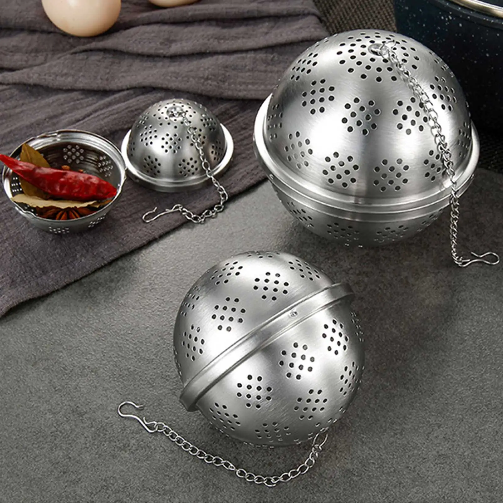 Tea leaves Filter Ball Stainless Steel Multifunctional Strainer Seasoning ball tea leaves bag brine brine soup stew spice filter
Tea leaves Filter Ball Stainless Steel Multifunctional Strainer Seasoning ball tea leaves bag brine brine soup stew spice filter