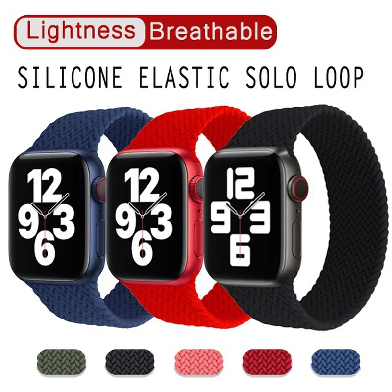 Apple Watch braided silicone strap, 44mm 40mm 38mm 42mm elastic elastic band of iWatch series 6 SE 5 4 3
Apple Watch braided silicone strap, 44mm 40mm 38mm 42mm elastic elastic band of iWatch series 6 SE 5 4 3