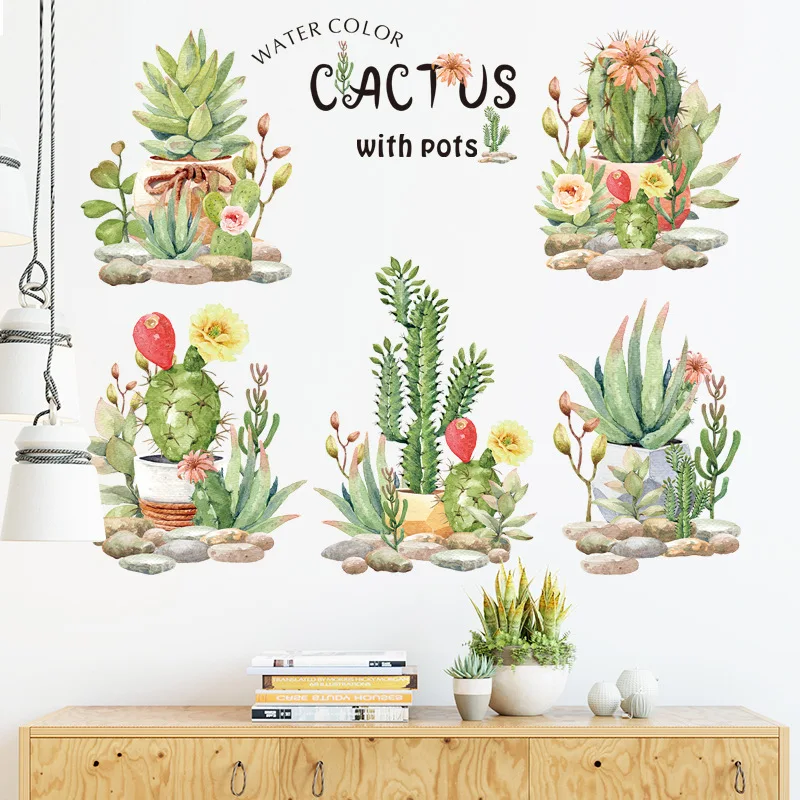 Potted Cactus Wall Sticker bedroom living room TV sofa background decoration art decasl home removable Self-adhesive stickers
Potted Cactus Wall Sticker bedroom living room TV sofa background decoration art decasl home removable Self-adhesive stickers