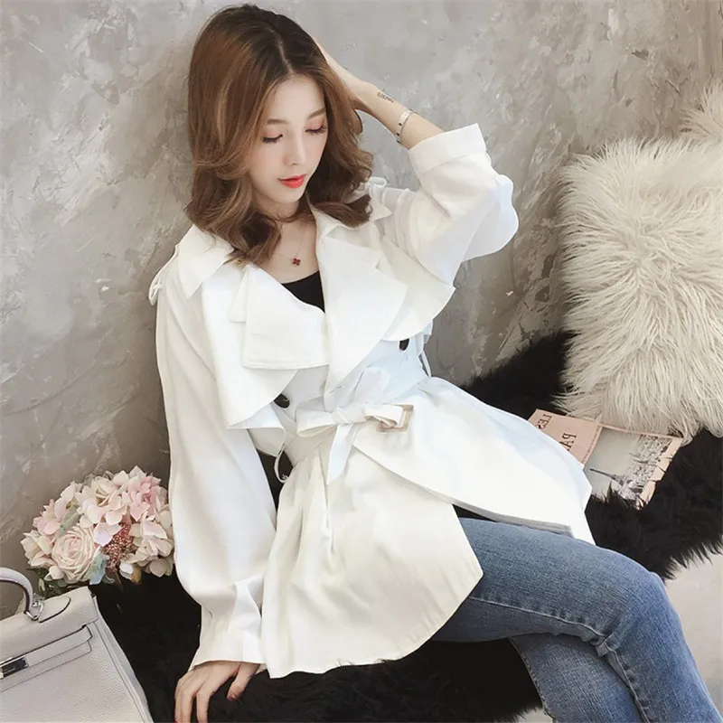 Windbreaker With Sashes White Trench Coat For Women Elegant Fashion High Waist Trench Office Female Loose Solid Trench Dress
Windbreaker With Sashes White Trench Coat For Women Elegant Fashion High Waist Trench Office Female Loose Solid Trench Dress