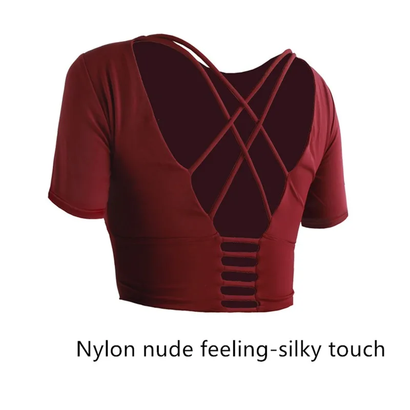 2020 Women Back Cross Tight Sport Top Gym Yoga Shirts Long Sleeve Workout Fitness Crop Top Chest Pad Running Clothing Quick Dry
2020 Women Back Cross Tight Sport Top Gym Yoga Shirts Long Sleeve Workout Fitness Crop Top Chest Pad Running Clothing Quick Dry
