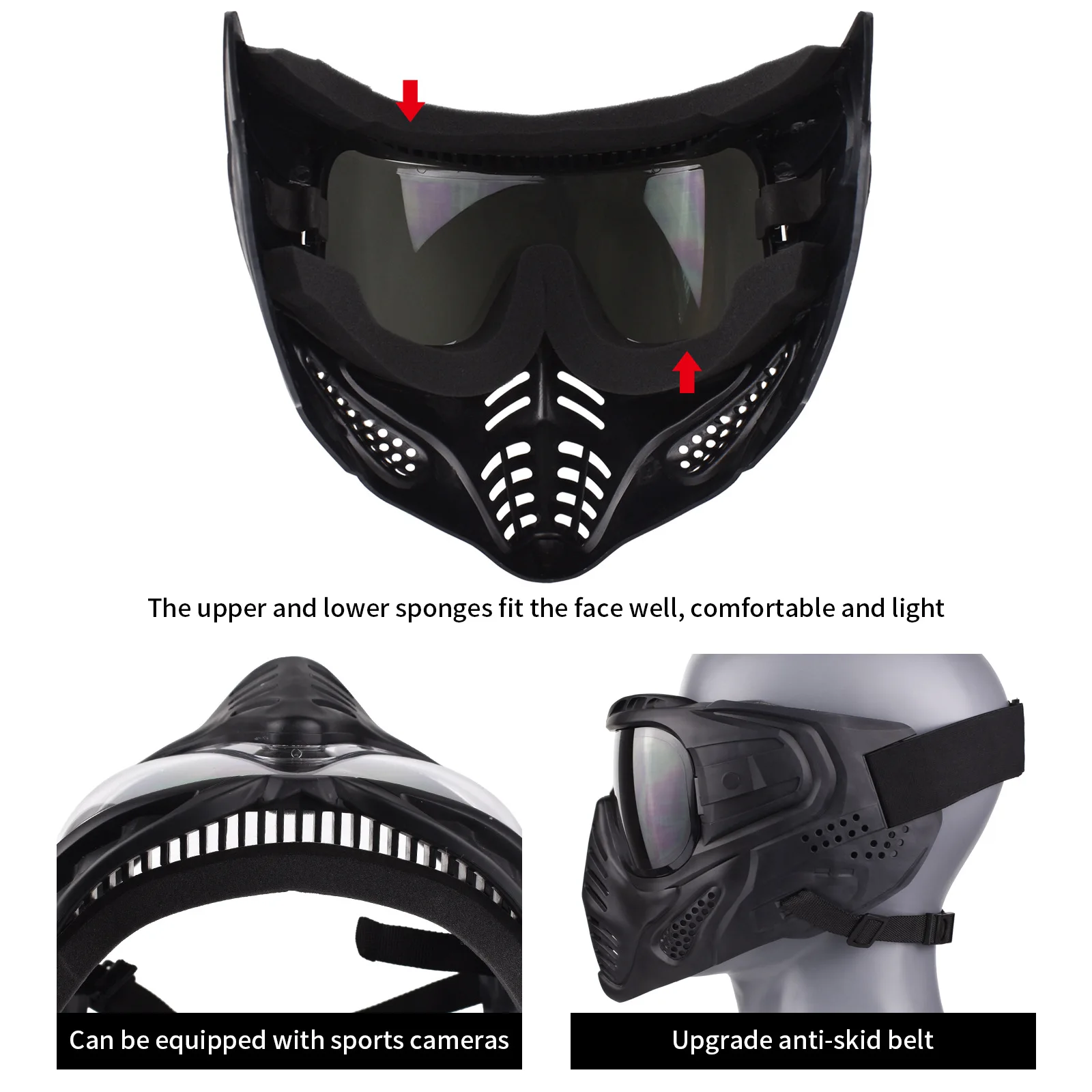 Airsoft Tactical Military Full Face Protection for Paintball Hunting Wargames Cosplay Halloween Costume Party CS
Airsoft Tactical Military Full Face Protection for Paintball Hunting Wargames Cosplay Halloween Costume Party CS