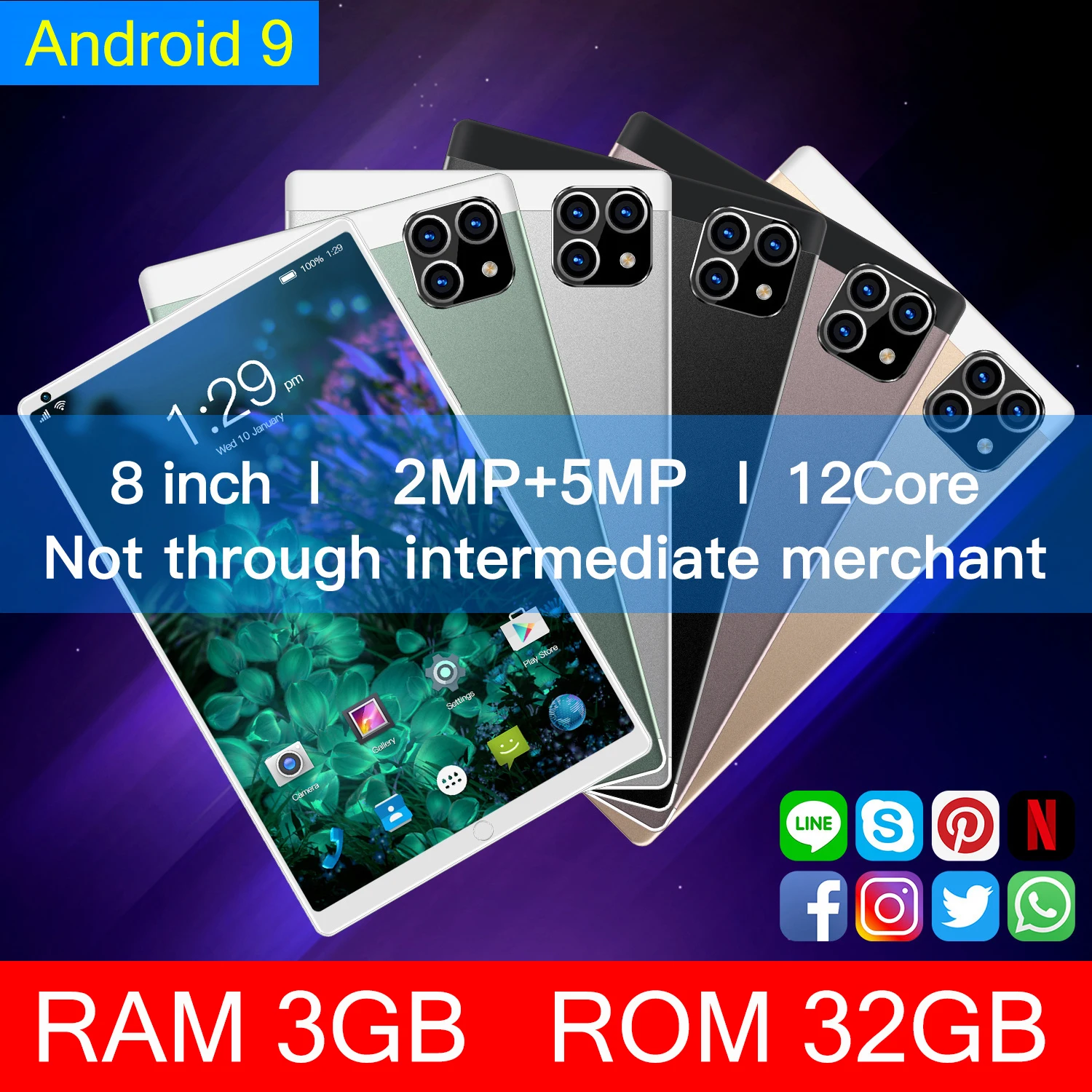 P20 New Tablet Phone 8-inch 3+32GB All-In-One Android 9.0 With Face Recognition Metal Back Shell
P20 New Tablet Phone 8-inch 3+32GB All-In-One Android 9.0 With Face Recognition Metal Back Shell