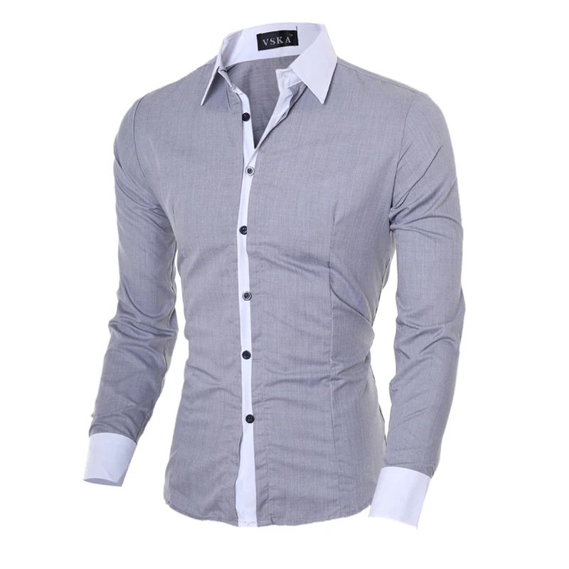 Men Shirt Slim-Fit Formal Casual Long Sleeve Shirts Solid Color Tee Shirt Fashion Men Clothing
Men Shirt Slim-Fit Formal Casual Long Sleeve Shirts Solid Color Tee Shirt Fashion Men Clothing