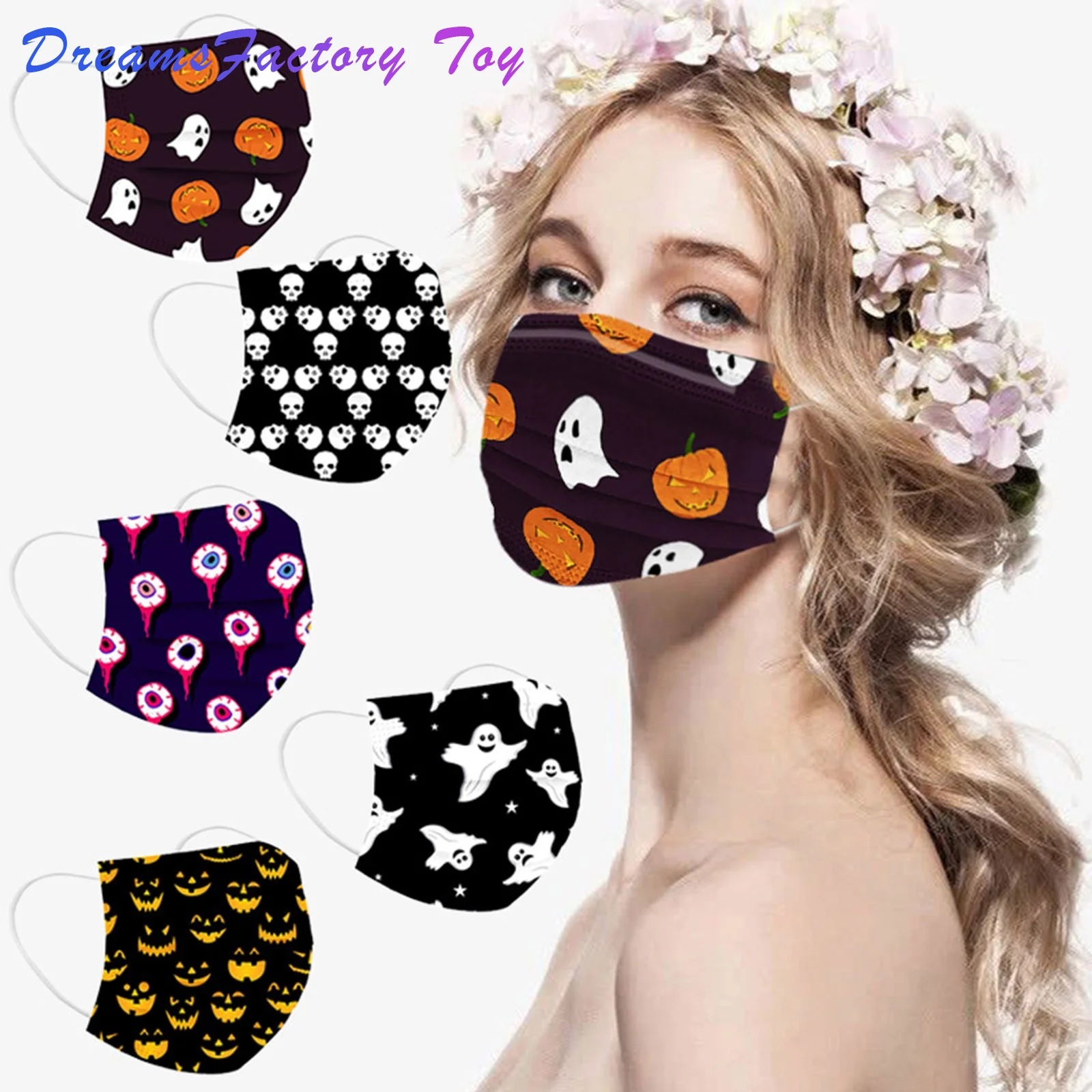 10pc Mask Halloween Cosplay Adult Disposable Face Mask Industrial 3ply Ear Loop Halloween Mouth Mask Non-woven Fabric Mascaras
10pc Mask Halloween Cosplay Adult Disposable Face Mask Industrial 3ply Ear Loop Halloween Mouth Mask Non-woven Fabric Mascaras