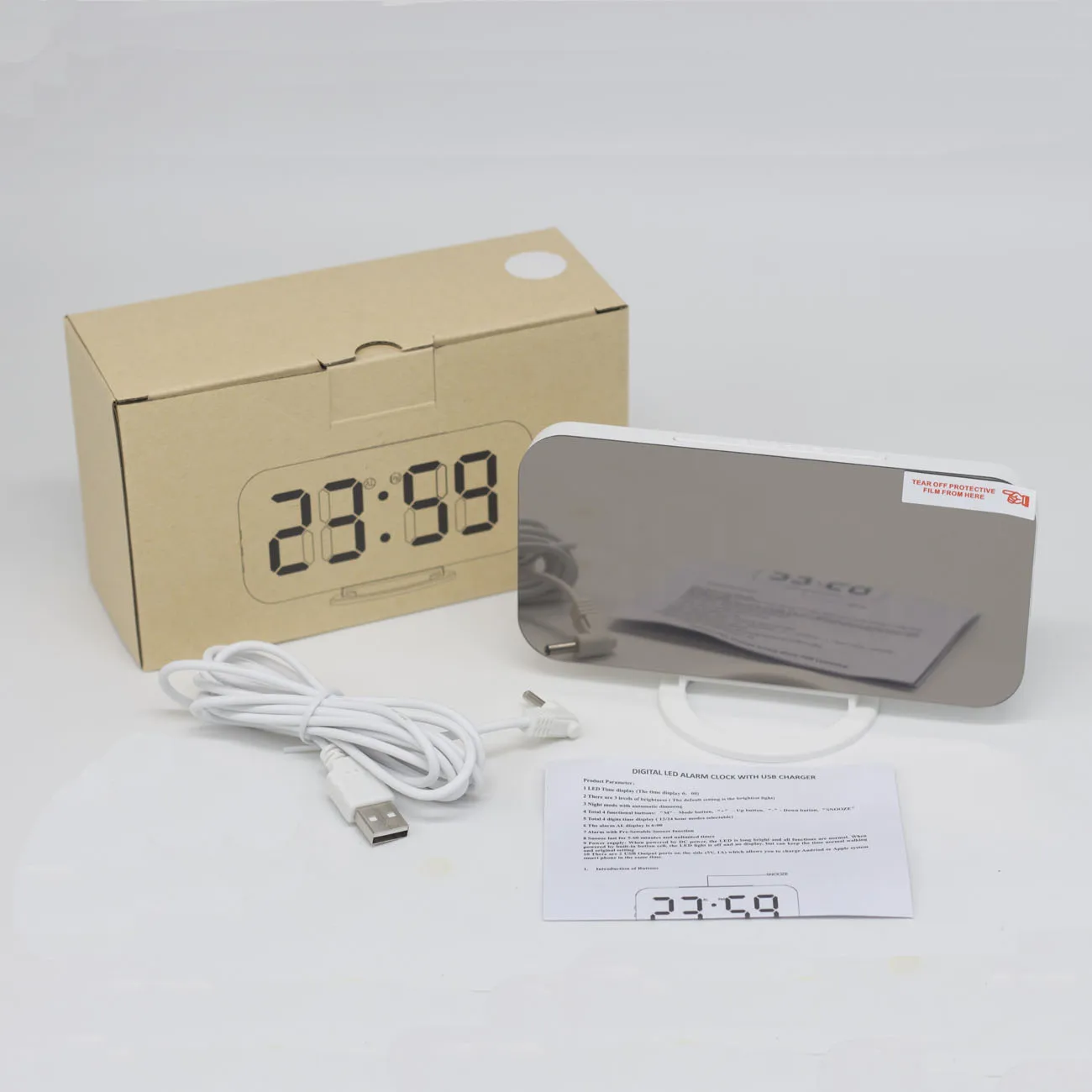 Digital LED Alarm Clock Mirror Clock Snooze Display Time Night Led Display Table Desk 2 USB Charge Ports For Bedroom Home Decor 
Digital LED Alarm Clock Mirror Clock Snooze Display Time Night Led Display Table Desk 2 USB Charge Ports For Bedroom Home Decor