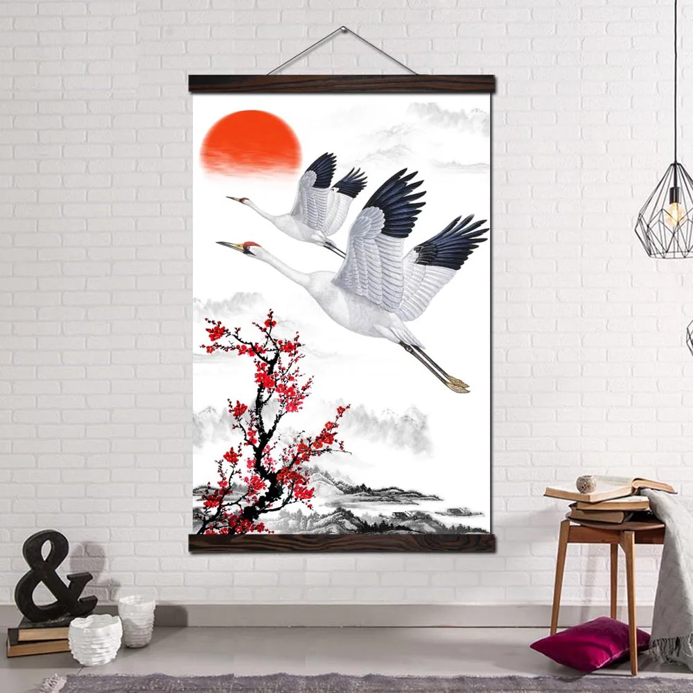 Wall Posters and Prints Scroll Painting Wall Art Canvas Painting Decorative Pictures Art Print Red-crowned Crane Chinese Style 
Wall Posters and Prints Scroll Painting Wall Art Canvas Painting Decorative Pictures Art Print Red-crowned Crane Chinese Style