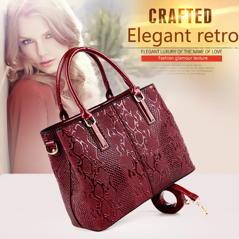 Luxury Women's Bag Handbags Designer Patent Leather Snake Print Tote Bags Famous Brand Shoulder Crossbody Bags for Women
Luxury Women's Bag Handbags Designer Patent Leather Snake Print Tote Bags Famous Brand Shoulder Crossbody Bags for Women