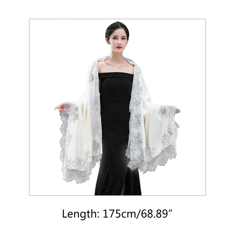 Women Pashmina Large Scarf Vintage Shawl Wrap Eyelash Floral Lace Wedding Cape New 2021
Women Pashmina Large Scarf Vintage Shawl Wrap Eyelash Floral Lace Wedding Cape New 2021