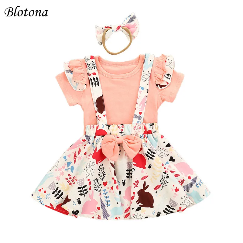 Blotona Sweet Little Girls 3Pcs Set Solid Color Short Sleeve T-shirt Easter Rabbit Pattern Suspender Skirt and Headband 1-4Years
Blotona Sweet Little Girls 3Pcs Set Solid Color Short Sleeve T-shirt Easter Rabbit Pattern Suspender Skirt and Headband 1-4Years