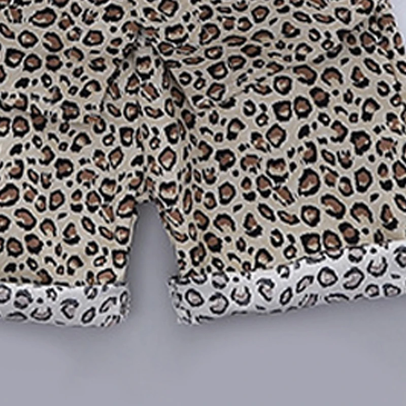 Boys Girls Summer Clothing Set Korean Fashion Short Sleeve Leopard Tops And Shorts Outfit Children Holiday Casual Suit
Boys Girls Summer Clothing Set Korean Fashion Short Sleeve Leopard Tops And Shorts Outfit Children Holiday Casual Suit