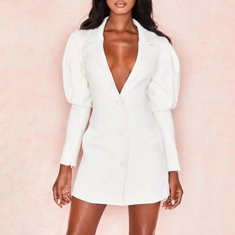 long sleeve Lantern sleeve Casual mini dress Autumn and winter Turn-down Collar women party Three-breasted Button dress clothes
long sleeve Lantern sleeve Casual mini dress Autumn and winter Turn-down Collar women party Three-breasted Button dress clothes