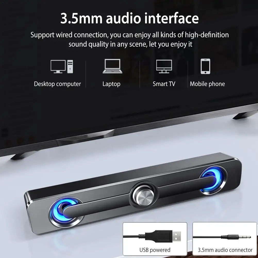 9D Stereo Surround Soundbar Speaker Wired Computer Desktop Speakers Stereo Subwoofer Sound Bar For Laptop Theater TV Aux 3.5mm
9D Stereo Surround Soundbar Speaker Wired Computer Desktop Speakers Stereo Subwoofer Sound Bar For Laptop Theater TV Aux 3.5mm