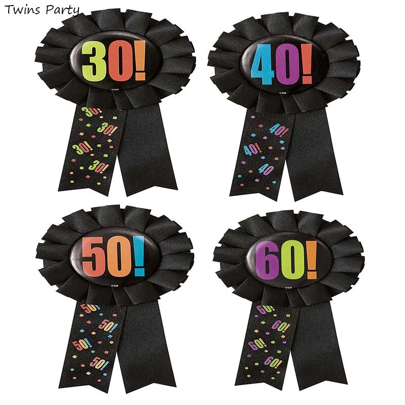 Twins Party Happy 30 40 50 60th Birthday Award Ribbon Rosette Badge Brooch Pin Birthday Party Supplier Decoration
Twins Party Happy 30 40 50 60th Birthday Award Ribbon Rosette Badge Brooch Pin Birthday Party Supplier Decoration