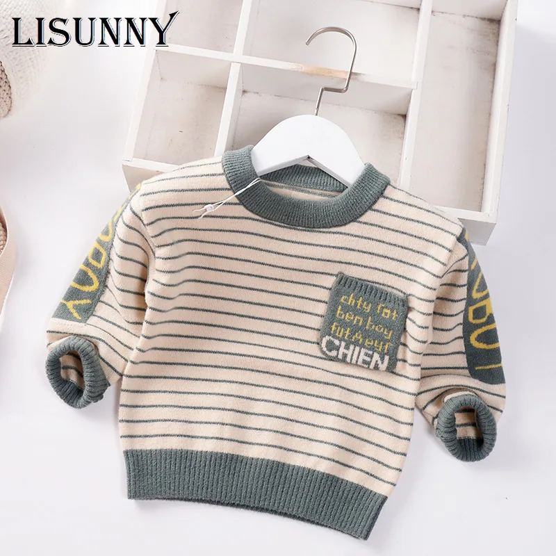 Осень-зима 2021, свитер для маленьких мальчиков, вязаная одежда в полоску, детский пуловер, джемпер, пальто для малышей, свитера, карманы
Осень-зима 2021, свитер для маленьких мальчиков, вязаная одежда в полоску, детский пуловер, джемпер, пальто для малышей, свитера, карманы