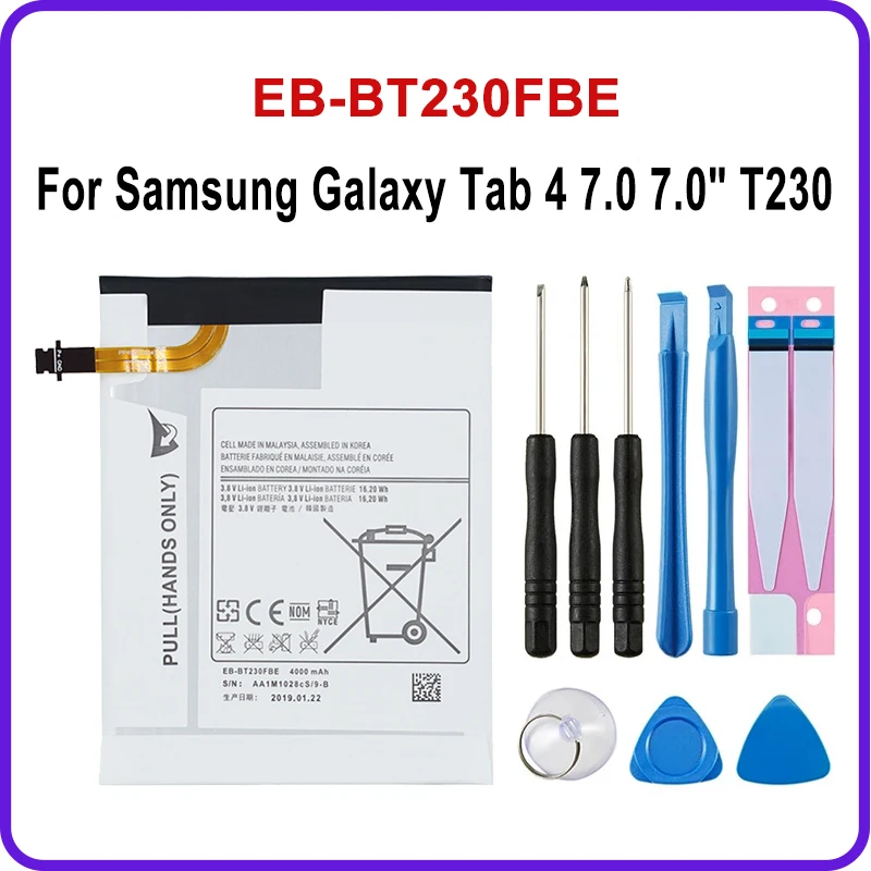 EB-BT230FBE 4000mAh Battery For Samsung Galaxy Tab 4 7.0 7.0" T230 T231 T235 SM-T230 SM-T231 SM-T235+Tools
EB-BT230FBE 4000mAh Battery For Samsung Galaxy Tab 4 7.0 7.0" T230 T231 T235 SM-T230 SM-T231 SM-T235+Tools