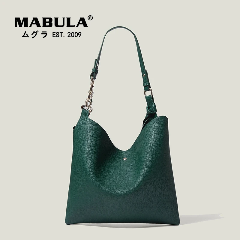 MABULA Simple Stylish Women Hobo Shoulder Bags Soft Leather Luxury Design Tote Handbags Chain Handle Large Work Bucket Purse
MABULA Simple Stylish Women Hobo Shoulder Bags Soft Leather Luxury Design Tote Handbags Chain Handle Large Work Bucket Purse