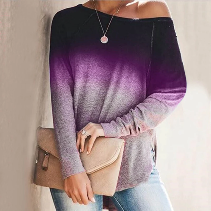 Autumn T-Shirts Women 2021 Casual O Neck Long Sleeve Gradient Bottoming Pullover Tops Female Streetwear Loose Tees Plus Size 3XL
Autumn T-Shirts Women 2021 Casual O Neck Long Sleeve Gradient Bottoming Pullover Tops Female Streetwear Loose Tees Plus Size 3XL