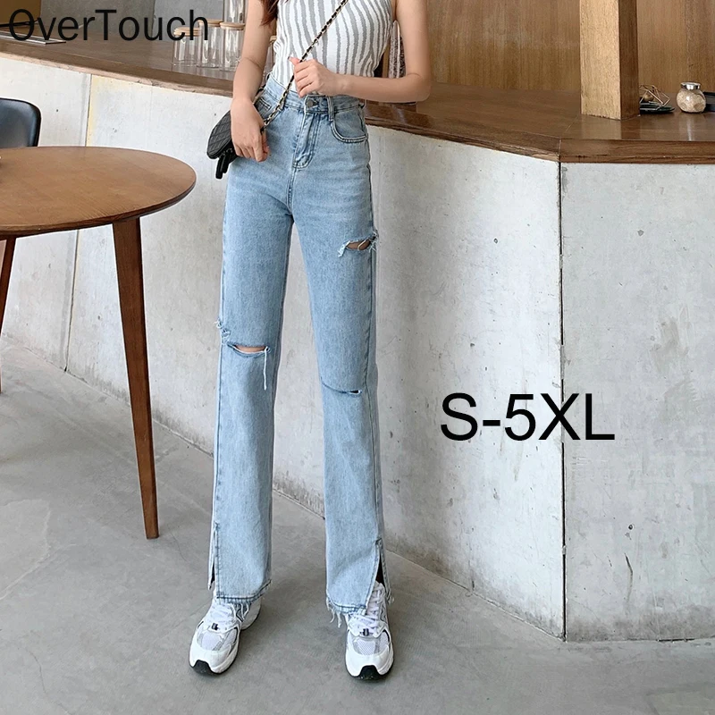 Overtouch Autumn Spring Women's Split Ripped Jeans Female Plus Size Casual Straight Street Pants Girls Trousers Baggy Jeans
Overtouch Autumn Spring Women's Split Ripped Jeans Female Plus Size Casual Straight Street Pants Girls Trousers Baggy Jeans